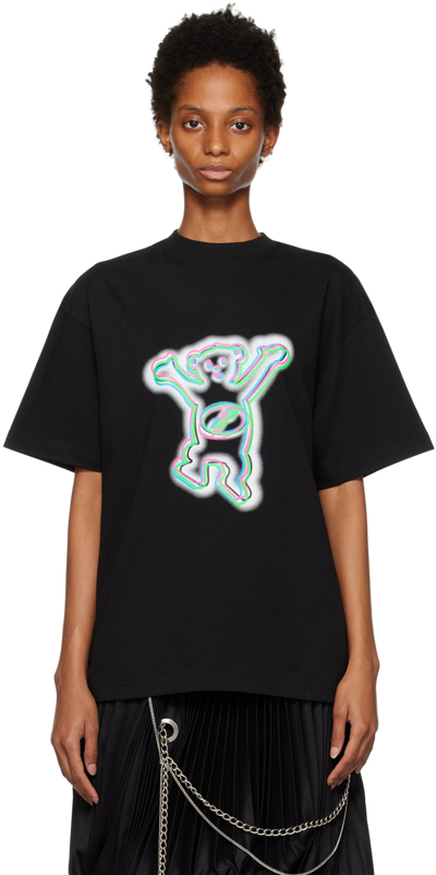 We11 Done Black Colourful Teddy T-shirt