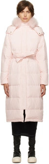 YVES SALOMON PINK QUILTED DOWN JACKET