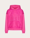 Valentino Cotton Sweatshirt With Nylon Panel And Stud Detail In Pink