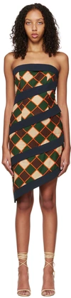 Ahluwalia Multicolor Robyn Minidress In Multico Green/beige
