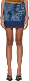 Ahluwalia Blue Eyes On You Denim Mini Skirt In Dark Indigo