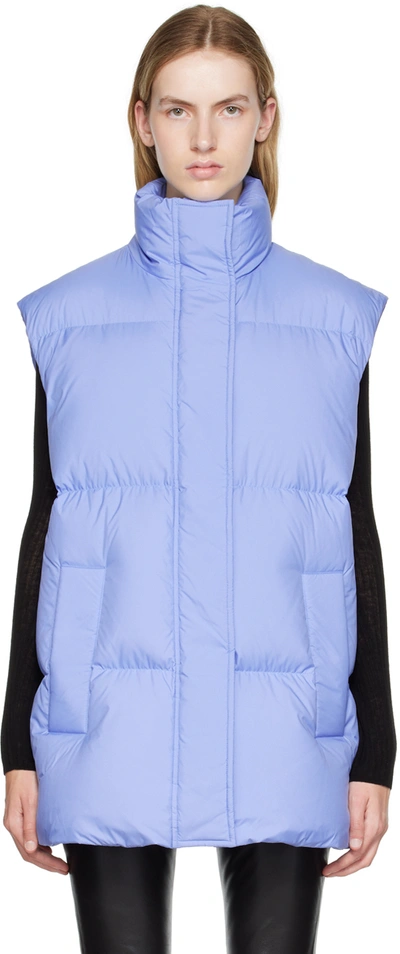 Stand Studio Oversize Padded Gilet In Blue