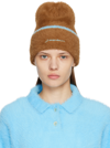 Jacquemus Le Bonnet Brand-embroidered Stretch-woven Beanie In Brown