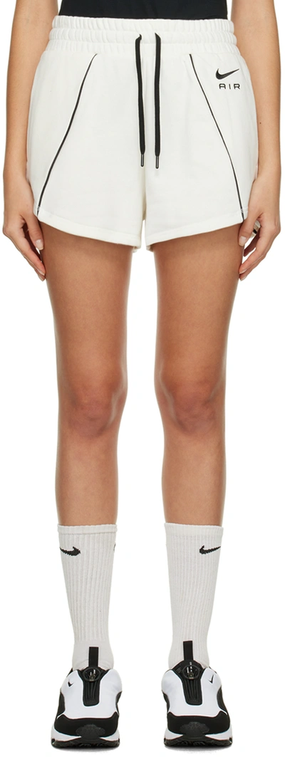 Nike Air Women's High-rise Fleece Shorts In White