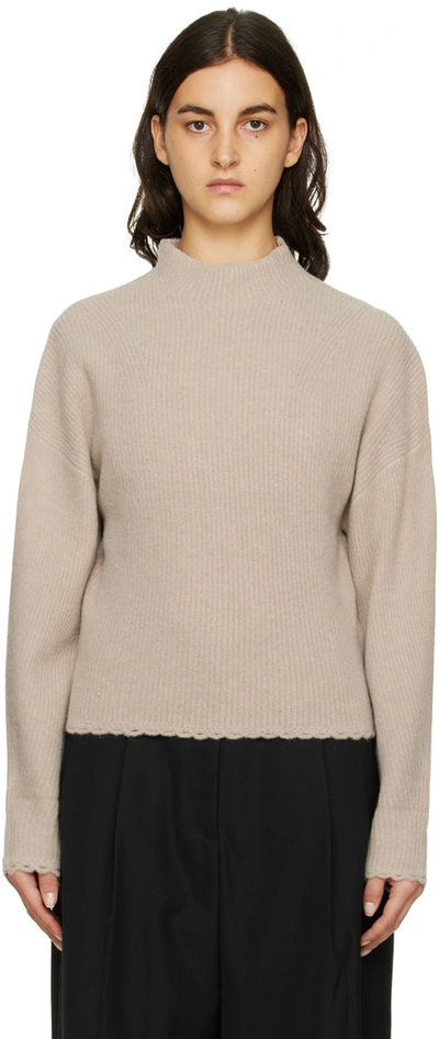 3.1 Phillip Lim Taupe Scalloped Turtleneck In Ta265 Taupe