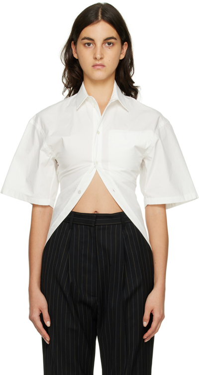 Ambush White Asymmetric Shirt In Optical White N