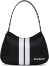 Palm Angels Black Venice Track Bag In Black White