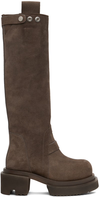Rick Owens Bogun 60 Suede Leather Boots In Light Brown