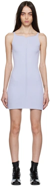 Courrèges Sweetheart-neck Ribbed Stretch-woven Mini Dress In Dark Lilac