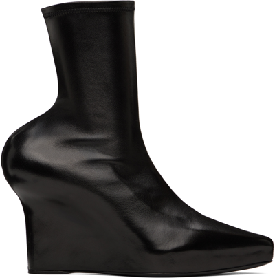 Givenchy Show Stretch-leather Wedge Ankle Boots In Black