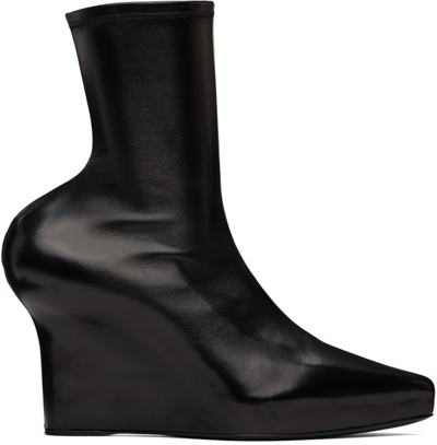 Givenchy Black Wedge Boots In 001 Black