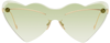 Loewe Heart-shaped Metal Cat-eye Sunglasses In Cactus Green
