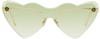 Loewe Heart-shaped Metal Cat-eye Sunglasses In Gold