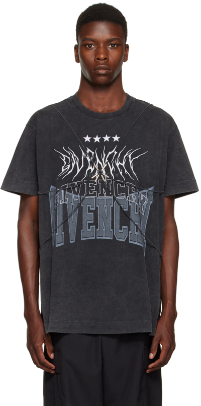 Givenchy Harness Graphic-print Cotton-jersey T-shirt In Grey