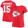 Fanatics Patrick Mahomes Red Kansas City Chiefs Plus Size Fair Catch Name & Number V-neck T-shirt In Red