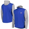 DUNBROOKE DUNBROOKE ROYAL/HEATHER GRAY TEXAS RANGERS ALPHA FULL-ZIP JACKET