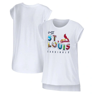 Wear By Erin Andrews White St. Louis Cardinals Greetings From T-shirt