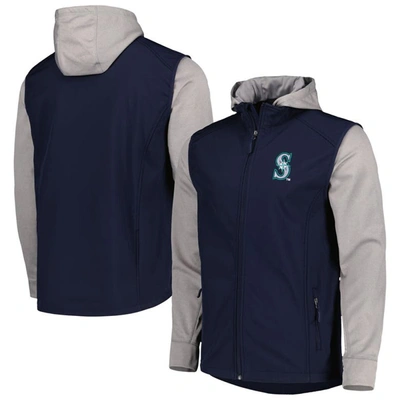 Dunbrooke Navy/heather Grey Seattle Mariners Alpha Full-zip Jacket