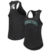 League Collegiate Wear Black Michigan State Spartans Two-hit Intramural Tri-blend Scoop Neck Racerba In Heather Black