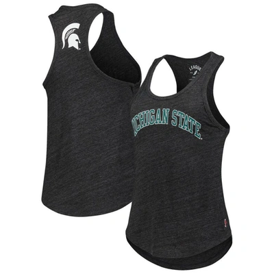 LEAGUE COLLEGIATE WEAR LEAGUE COLLEGIATE WEAR BLACK MICHIGAN STATE SPARTANS TWO-HIT INTRAMURAL TRI-BLEND SCOOP NECK RACERBA