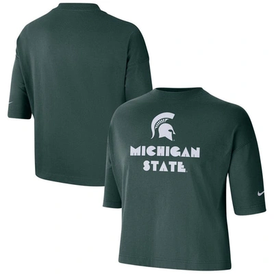 Nike Women's College (michigan State) Cropped T-shirt In Green