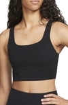 Nike Women's Zenvy Medium-support Padded Longline Sports Bra In Black/sail