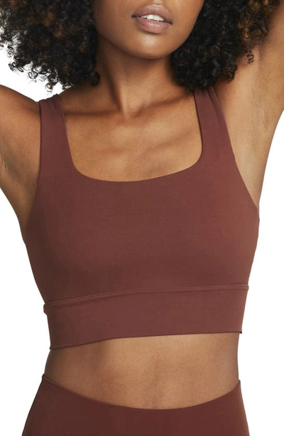 Nike Women's Alate Ellipse Medium-support Padded Longline Sports Bra In Brown