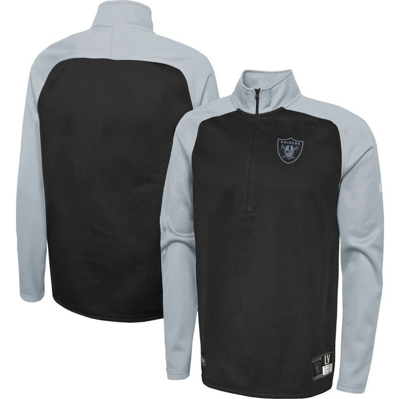 New Era Black Las Vegas Raiders Combine O-line Raglan Half-zip Jacket