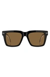 Hugo Boss 53mm Rectangular Sunglasses In Black Pattern / Brown