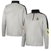 Colosseum Men's  Gray And Black Appalachian State Mountaineers Bushwood Fleece Quarter-zip Jacket In Gray
