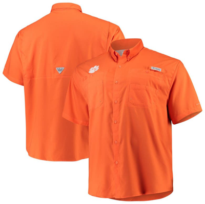 Columbia Orange Clemson Tigers Big & Tall Collegiate Tamiami Button-down Shirt