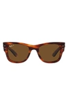 Ray Ban Womens Brown Rb0840s Mega Wayfarer Square-frame Propionate Sunglasses In Striped Havana