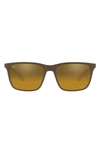 Ray Ban 58mm Mirrored Polarized Rectangular Sunglasses In Matte Brown