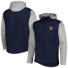 DUNBROOKE DUNBROOKE NAVY/HEATHER GRAY MILWAUKEE BREWERS ALPHA FULL-ZIP JACKET