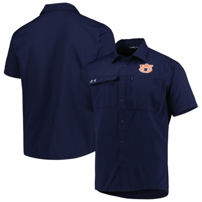 Under Armour Navy Auburn Tigers Motivate Button-up Shirt