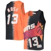 Mitchell & Ness Steve Nash Orange/black Phoenix Suns Hardwood Classics Tie-dye Name & Number Tank To In Orange