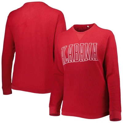 Pressbox Crimson Alabama Crimson Tide Surf Plus Size Southlawn Waffle-knit Thermal Tri-blend Long Sl