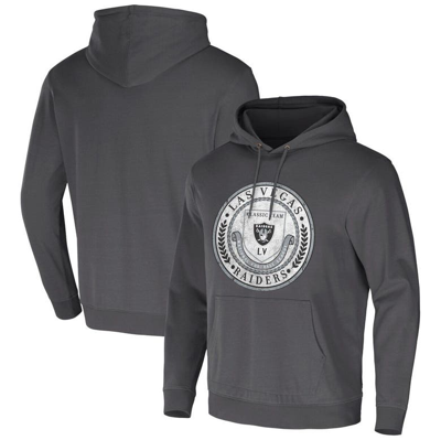 Nfl X Darius Rucker Collection By Fanatics Charcoal Las Vegas Raiders Washed Pullover Hoodie