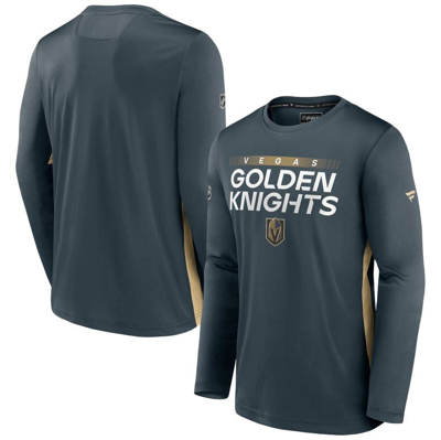 Fanatics Branded Gray Vegas Golden Knights Authentic Pro Rink Performance Long Sleeve T-shirt