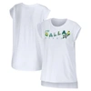 WEAR BY ERIN ANDREWS WEAR BY ERIN ANDREWS WHITE DALLAS STARS GREETINGS FROM MUSCLE T-SHIRT