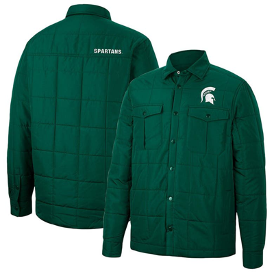 Colosseum Green Michigan State Spartans Detonate Quilted Full-snap Jacket