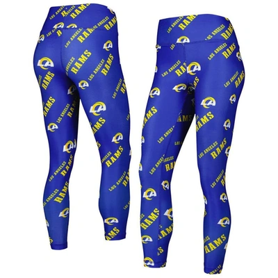 Concepts Sport Royal Los Angeles Rams Breakthrough Allover Print Lounge Leggings In Blue