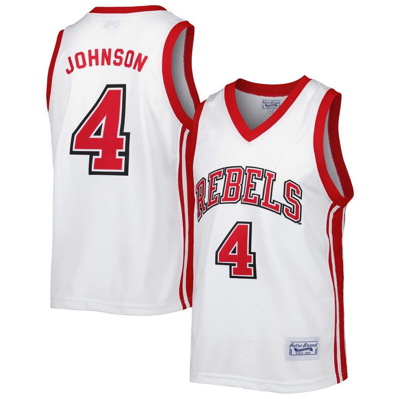 Retro Brand Original  Larry Johnson White Unlv Rebels Alumni Commemorative Replica Basketball Jersey