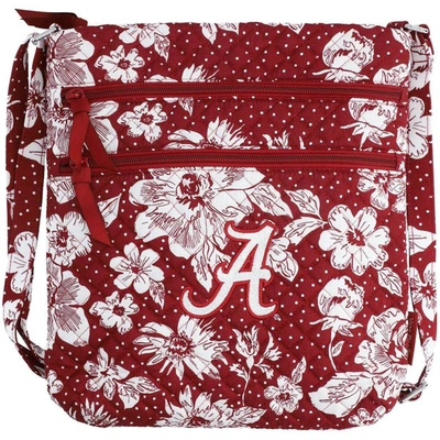 VERA BRADLEY ALABAMA CRIMSON TIDE RAIN GARDEN TRIPLE-ZIP HIPSTER CROSSBODY BAG