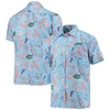 WES & WILLY WES & WILLY LIGHT BLUE FLORIDA GATORS VINTAGE FLORAL BUTTON-UP SHIRT