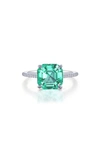 Lafonn Fancy Lab Grown Sapphire Ring In Green