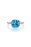 Lafonn Fancy Lab Grown Sapphire Ring In Blue