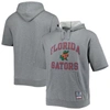 Mitchell & Ness Men's  Heathered Gray Florida Gators Wordmark Short Sleeve Pullover Hoodie In Heather Gray