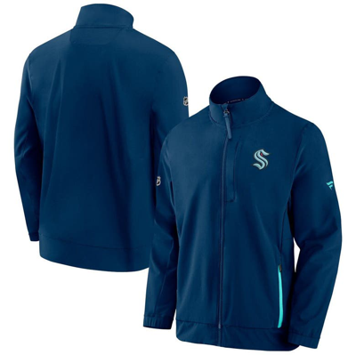 Fanatics Branded Deep Sea Blue Seattle Kraken Authentic Pro Rink Coaches Full-zip Jacket In Navy