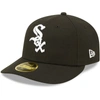 New Era Men's  Chicago White Sox Black, White Low Profile 59fifty Fitted Hat In Black
